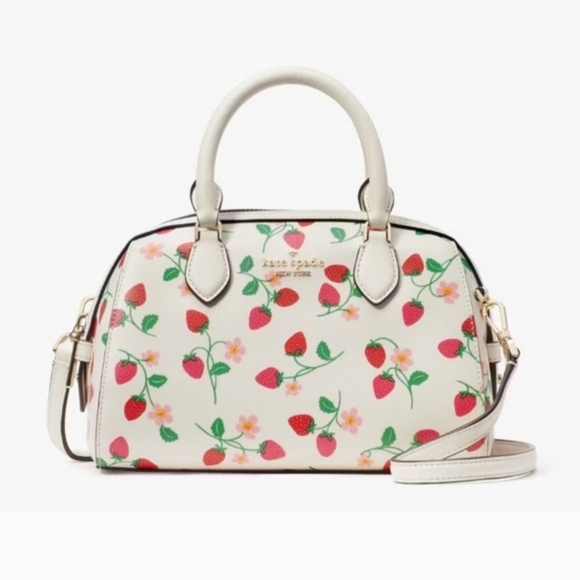 kate spade Handbags - NWT Kate Spade ♠️ Madison Strawberry Vine Printed Leather Duffle Crossbody bag